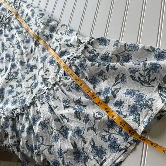 J. Crew printed Cotton tie-front midi dress white and blue floral pattern Size 6 - Picture 12 of 13